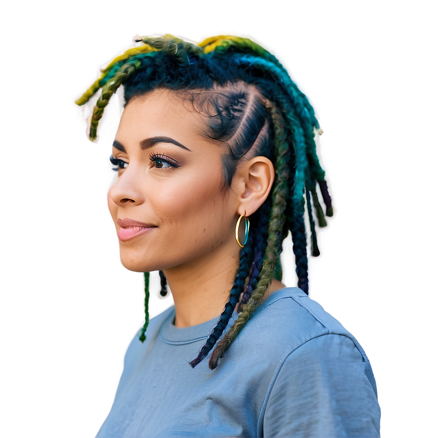 Short Dreads With Temporary Color Png 06272024