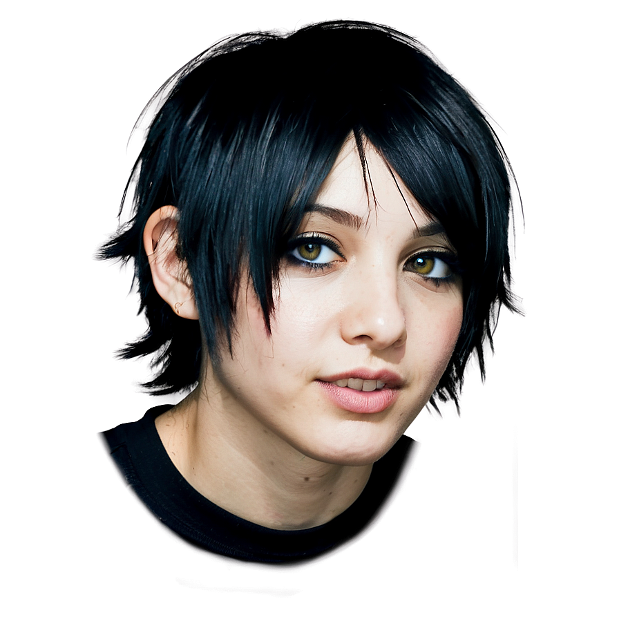 Short Emo Hair Look PNG qjg PNG image with a transparent background, free high-resolution download