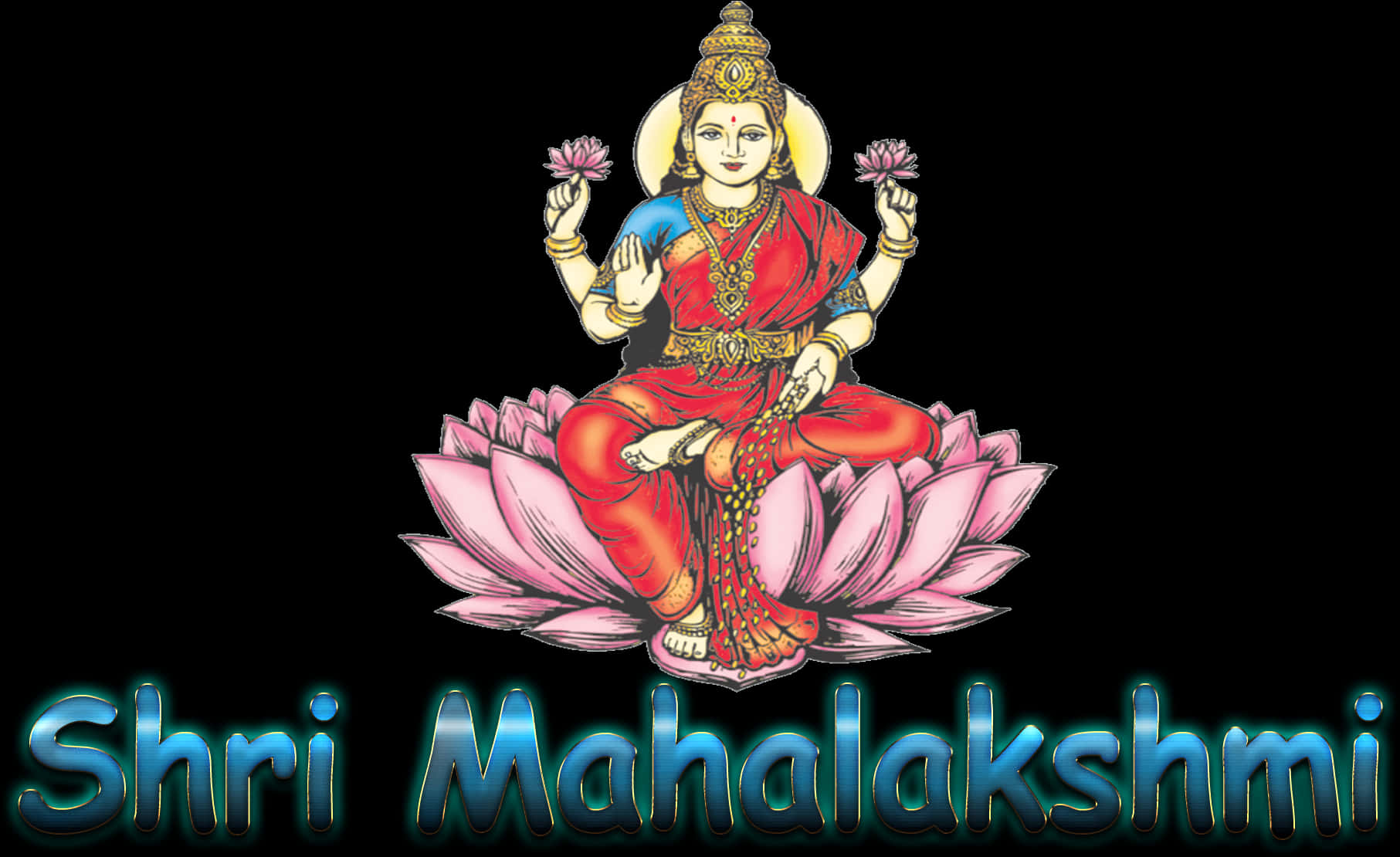 Shri Mahalakshmion Lotus