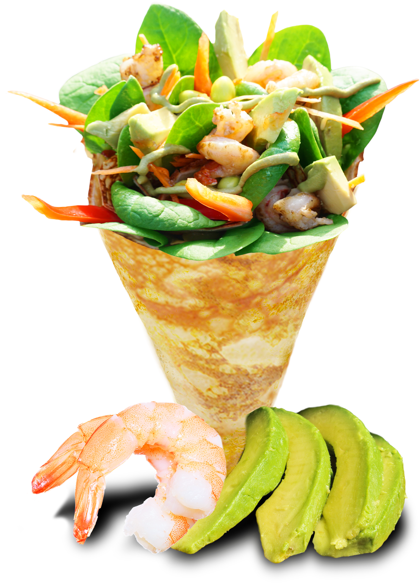 T Swirl Crepe Shrimp Avocado, HD Png Download PNG with transparent background