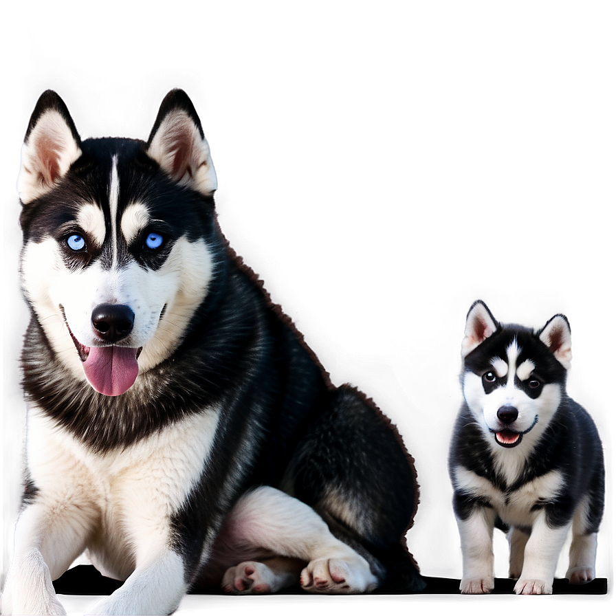 Siberian Husky With Puppies Png Eta