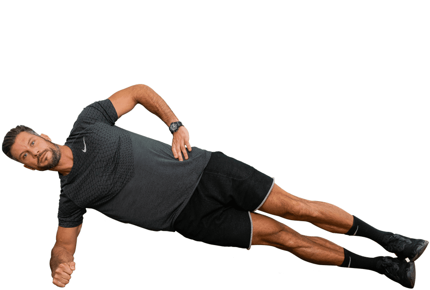 Side Plank Exercise Man Stretching