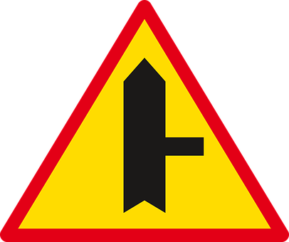 Side Road Traffic Sign PNG with transparent background