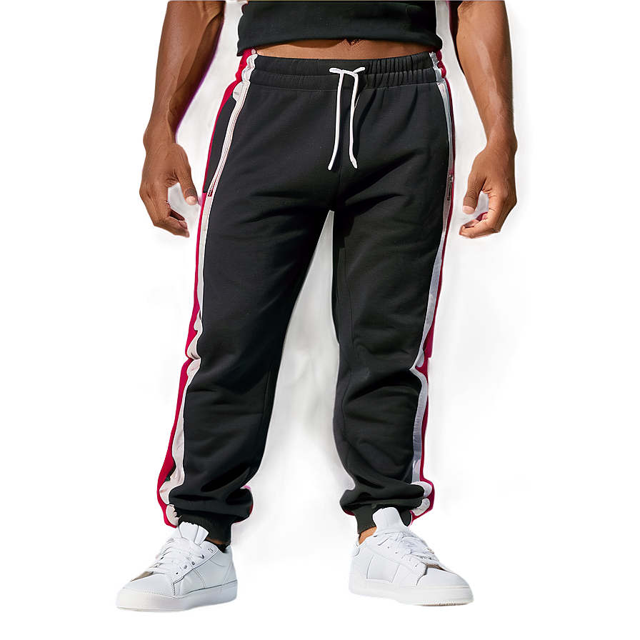 Side Stripe Black Sweatpants Png 06132024