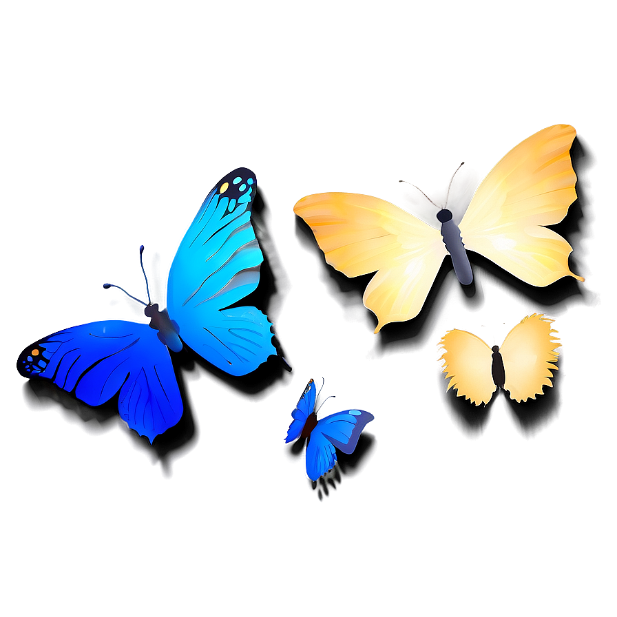 Silhouette Blue Butterflies Png 46