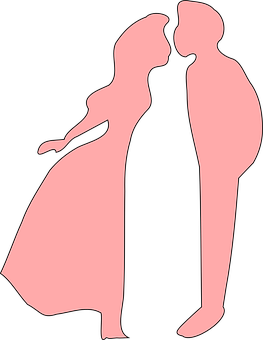Silhouette Couple Love Moment PNG with transparent background