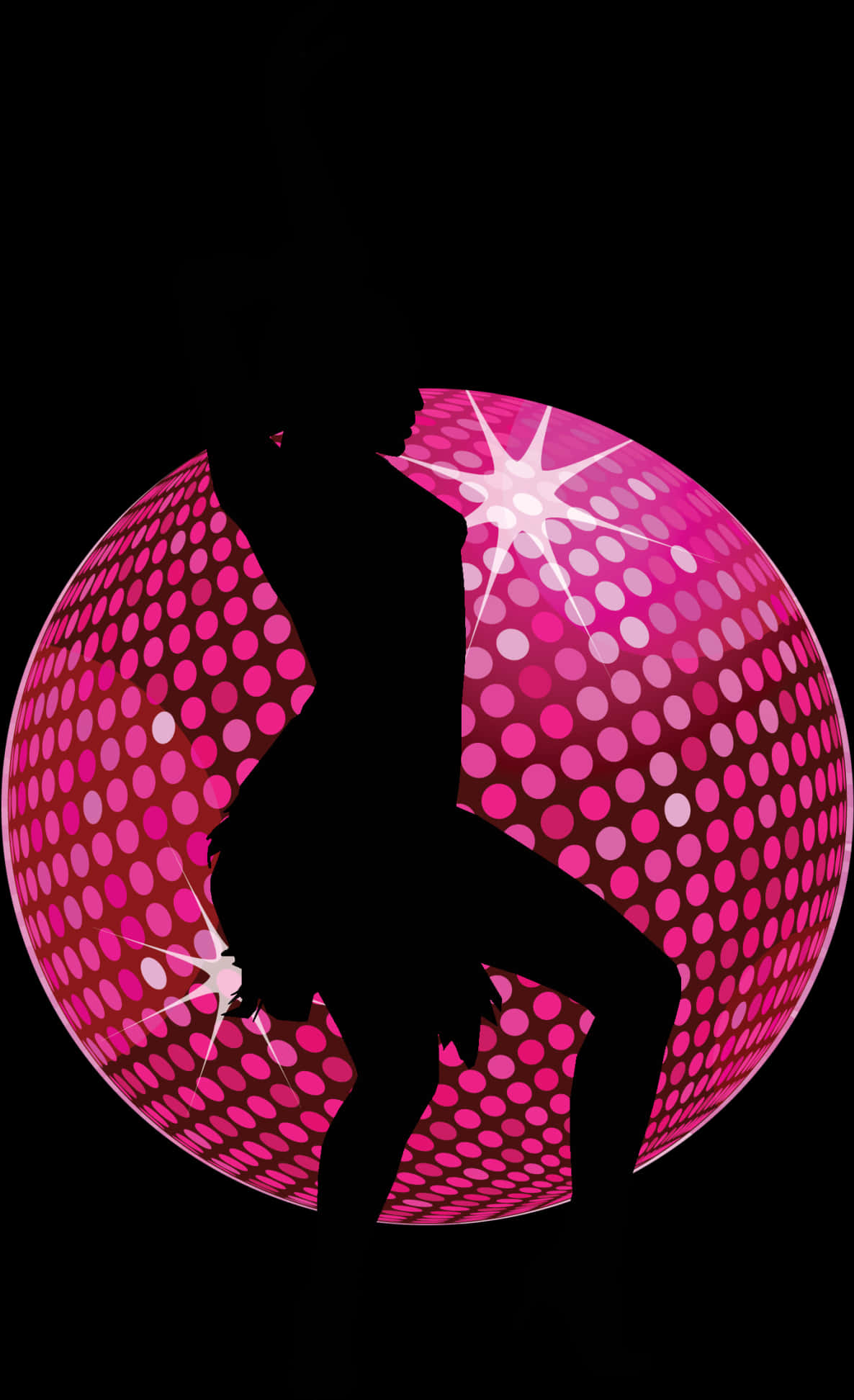 Silhouette Dancer Disco Ball Background