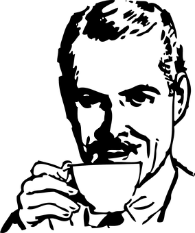 Silhouette Drinking Profile PNG with transparent background