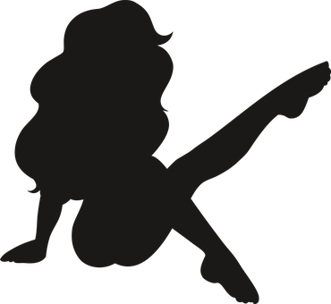 Silhouette Guitar Playing Woman