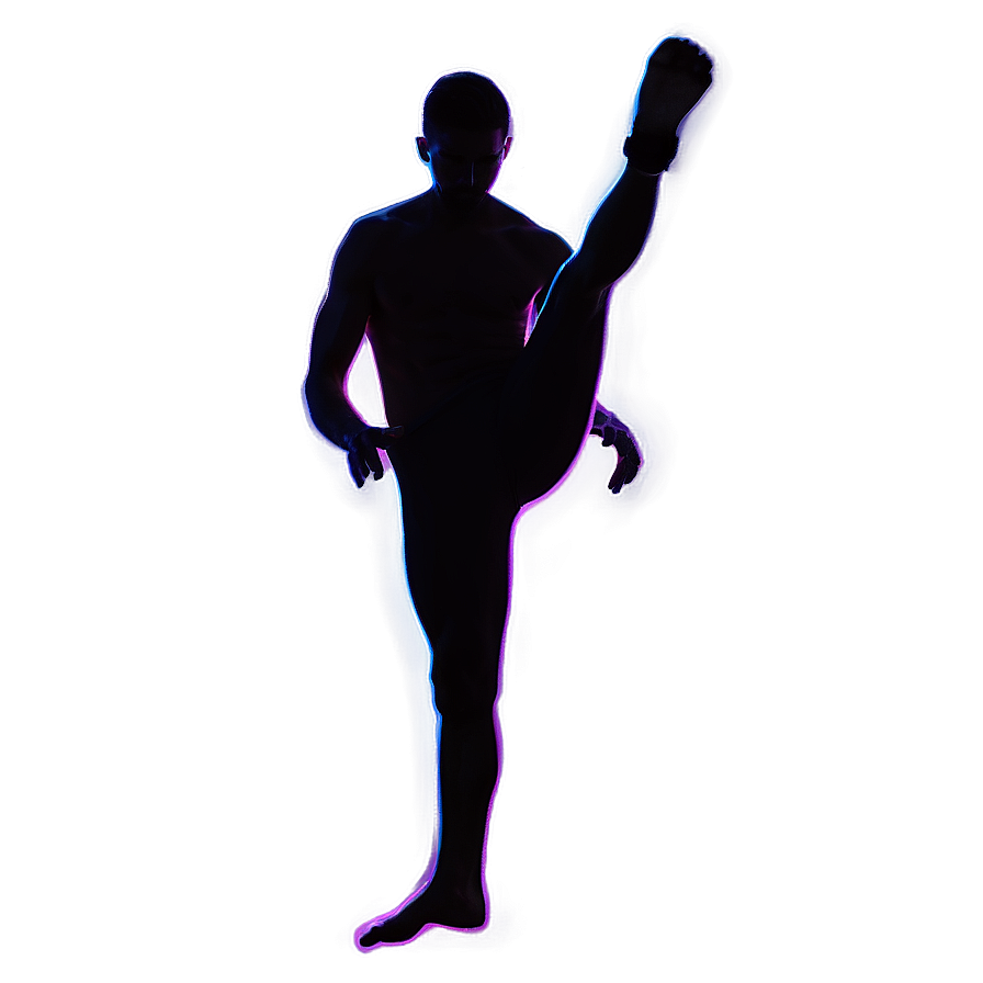 Silhouette Kick Pose Png Lnh29