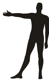 Silhouette Man Gesturing Stop PNG with transparent background