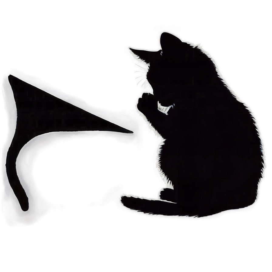 Silhouette Of A Crying Cat Png 37