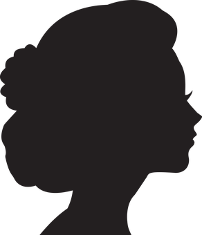 Silhouette Profile View Woman PNG with transparent background