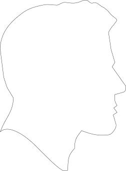 Silhouette Profileof Man PNG with transparent background