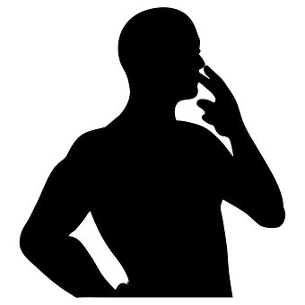 Silhouette Smoking Person PNG with transparent background