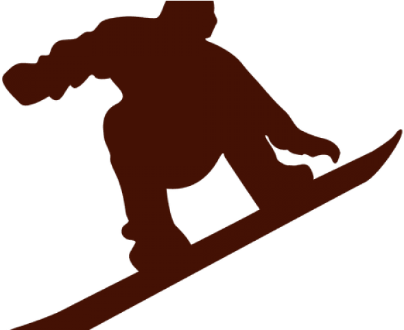 Silhouette Snowboarder Action PNG with transparent background