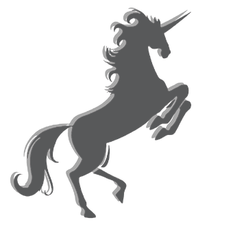 Silhouette Unicorn Graphic PNG with transparent background