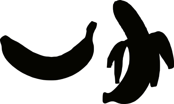 Silhouetted Bananas Dark Background PNG with transparent background