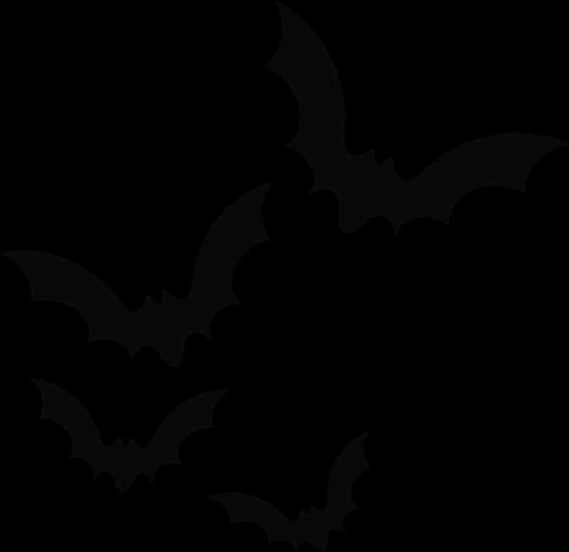 Silhouetted Batsin Night Sky PNG with transparent background