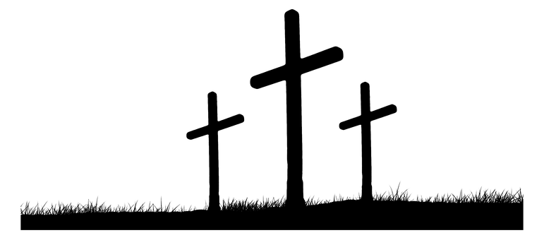Silhouetted Crossesat Dusk PNG with transparent background