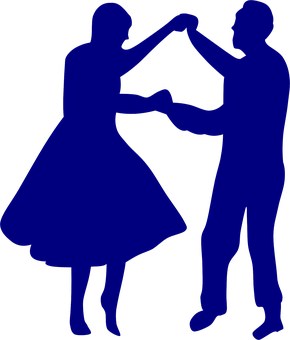 Silhouetted Dancing Couple PNG with transparent background