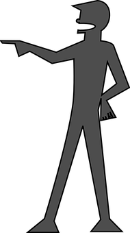 Silhouetted Figure Pointing