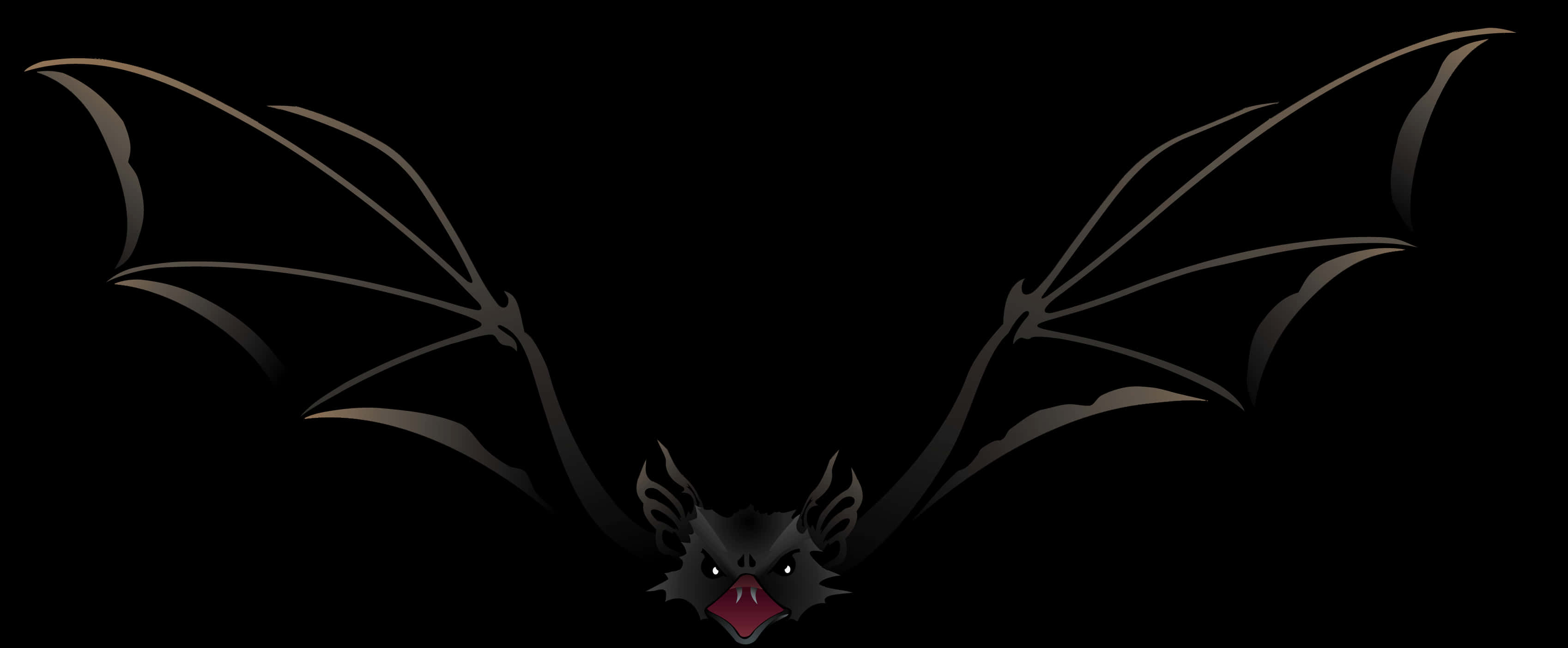 Silhouetted Flying Bat PNG with transparent background