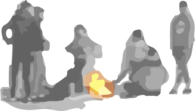 Campire Clipart Small Campfire - People Around Campfire Png, Transparent Png PNG with transparent background