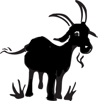 Silhouetted Goat Profile PNG with transparent background