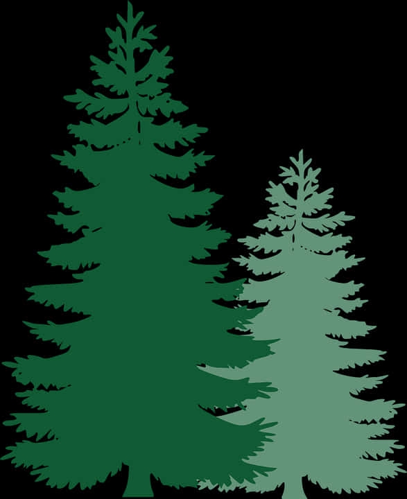 Silhouetted Pine Trees Graphic PNG image with a transparent background, free high-resolution download