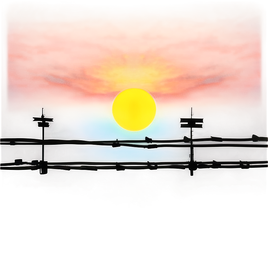 Silhouetted Power Lines Sunset Png 32