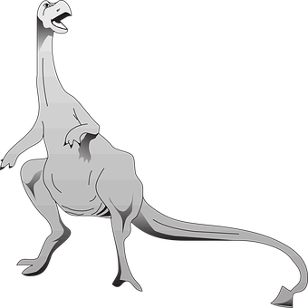 Silhouetted Theropod Dinosaur Illustration PNG with transparent background