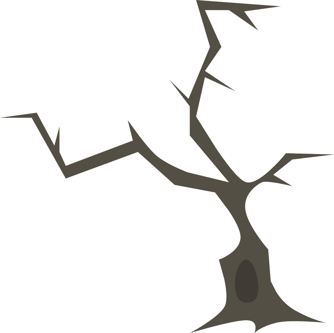Silhouetted Tree Branches Blue Background PNG with transparent background