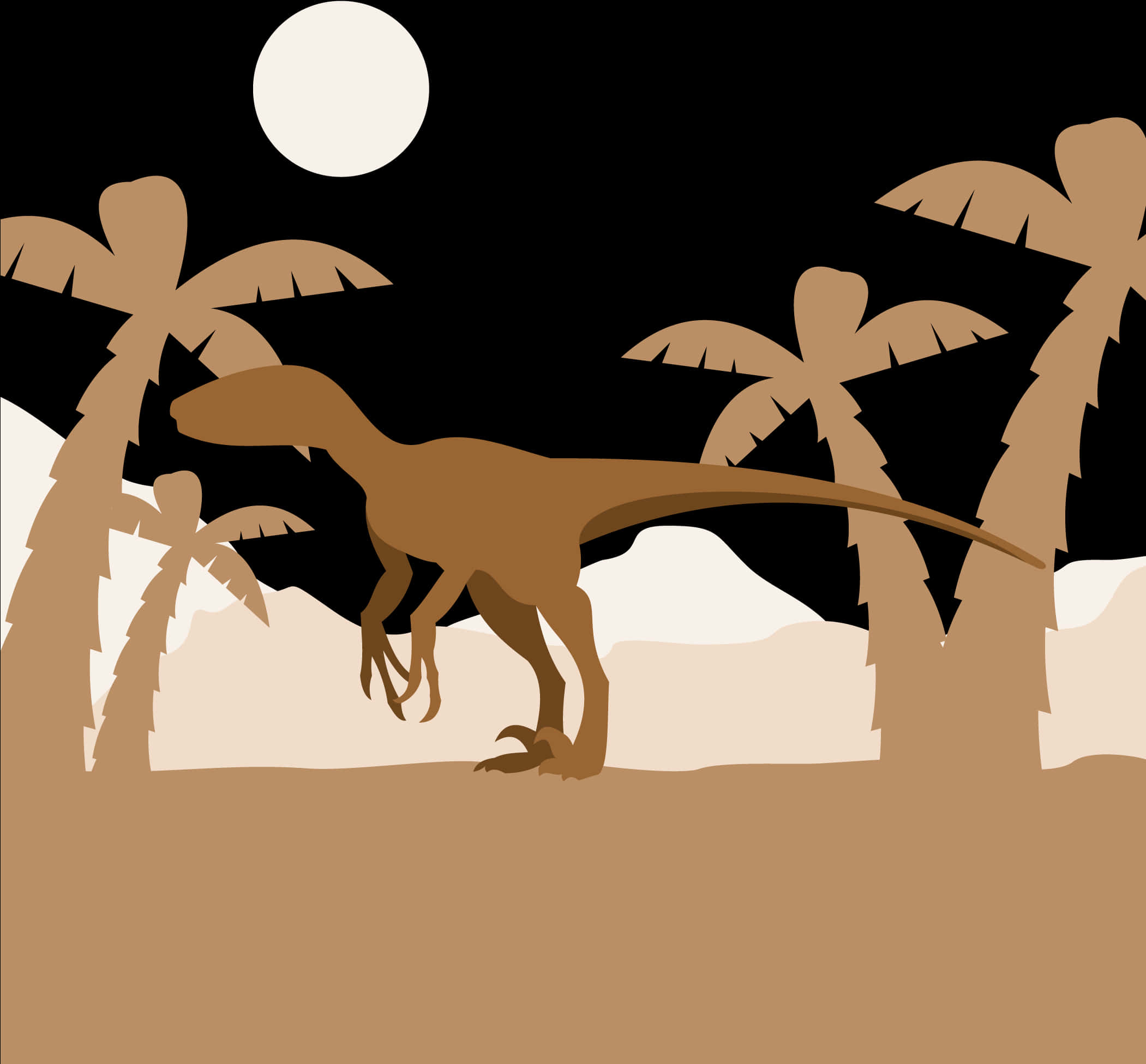 Silhouetted_ Tyrannosaurus_ Rex_ Night_ Scene