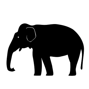 Silhouette_of_ African_ Elephant PNG with transparent background