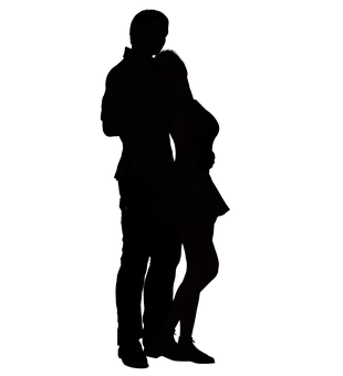 Silhouetteof Couple Embrace