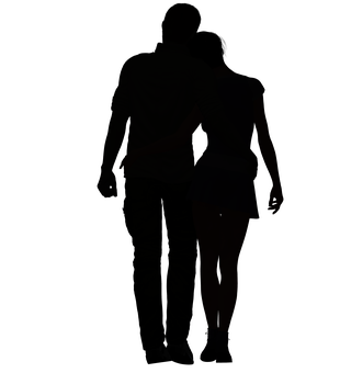 Silhouetteof Couple Embrace