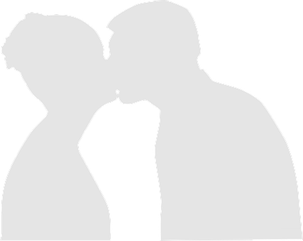 Silhouetteof Couple Kissing PNG with transparent background