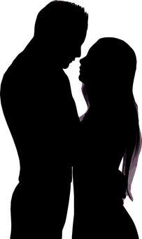 Silhouetteof Couplein Darkness PNG with transparent background