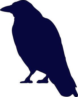 Silhouetteof Crow Standing PNG with transparent background
