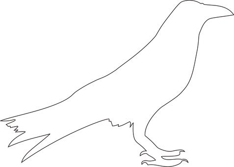 Silhouetteof Crow PNG with transparent background