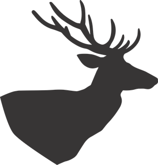 Silhouetteof Deer Profile PNG with transparent background