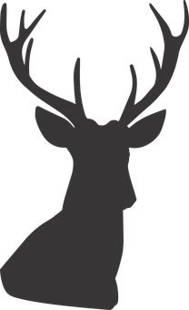 Silhouetteof Deerwith Antlers PNG with transparent background