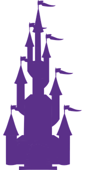 Silhouetteof Fantasy Castle PNG with transparent background