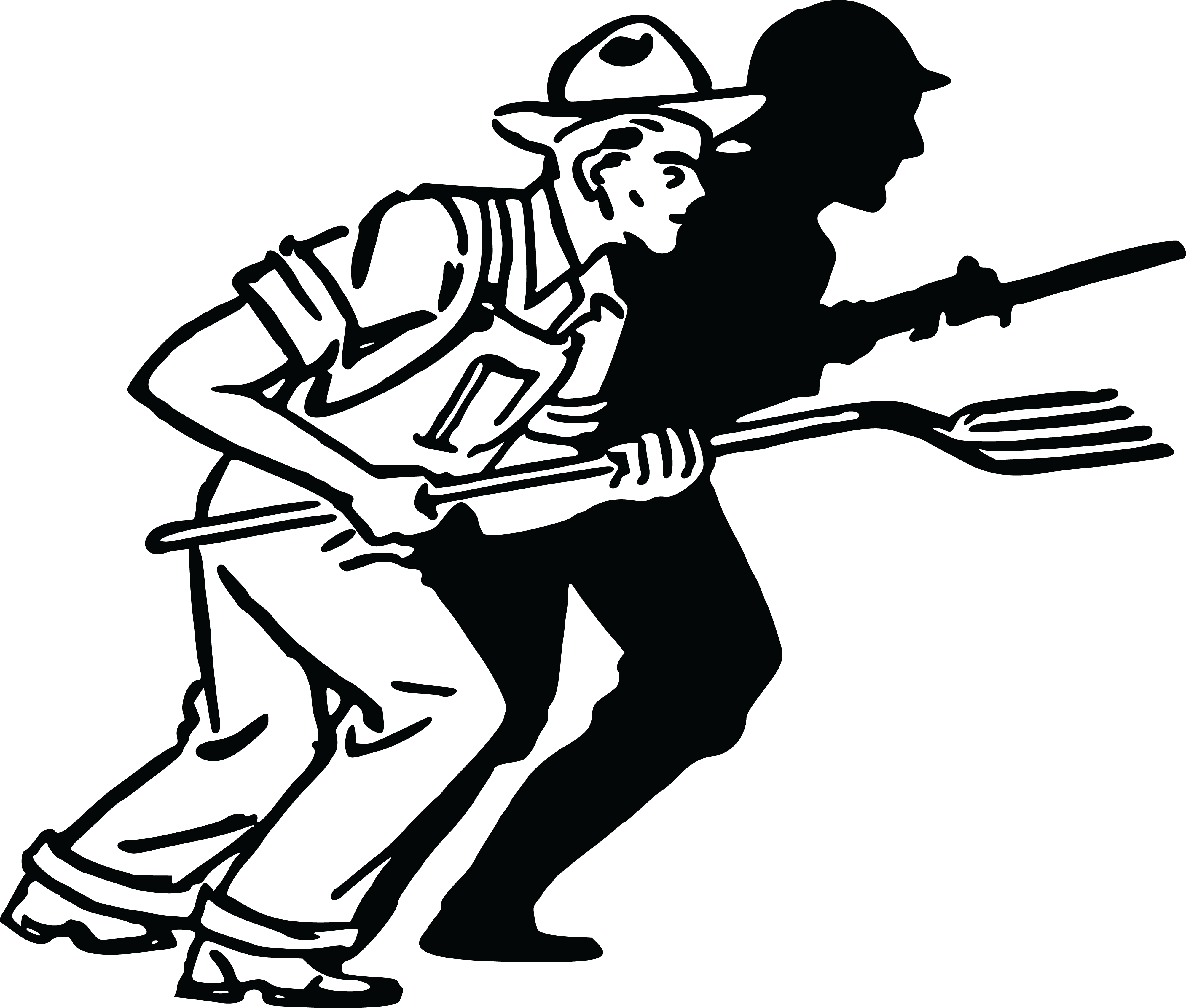 Silhouetteof Farmerwith Pitchfork