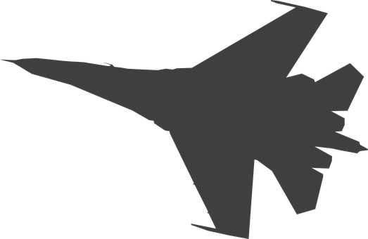 Silhouetteof Fighter Jet PNG with transparent background