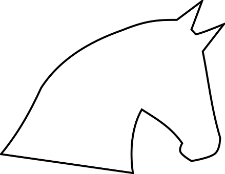 Silhouetteof Horse Head PNG with transparent background