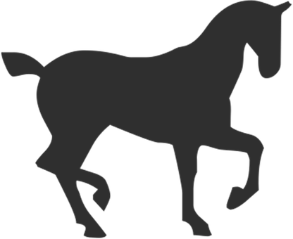 Silhouetteof Horse Standing PNG with transparent background