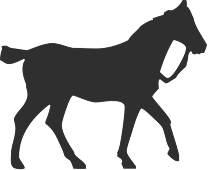 Silhouetteof Horse Walking PNG with transparent background