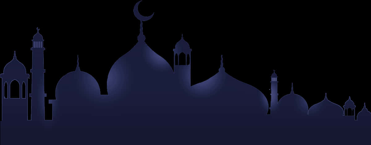 Silhouetteof Islamic Mosque Skyline